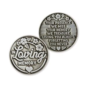 in loving memory memorial gift, bereavement love expression coin, pocket sympathy worry stone coin for grieving & remembrance, edc reminder coin, never forgotten token of encouragement