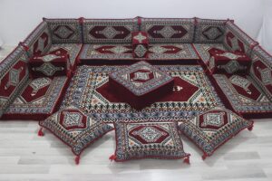 traditional arabic floor sofa, arabic majlis jalsa, ethnic floor couch, moroccan floor cushions, jordanian iraqi living room, garden sofa (u sofa full set)