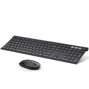 bluetooth keyboard mouse, multi-device wireless keyboard and mouse combo, ultra slim, rechargeable, dual-mode(bluetooth 4.0 + usb), windows/mac os/android (black)