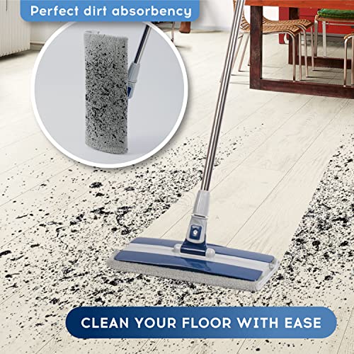 DSV Standard Professional Floor Mop with 3 Extra Microfiber Washable Pads, Adjustable Pole, Dry & Wet Cleaning, for All Type of Surfaces, for Home/Office with 360° Rotation Mop Head