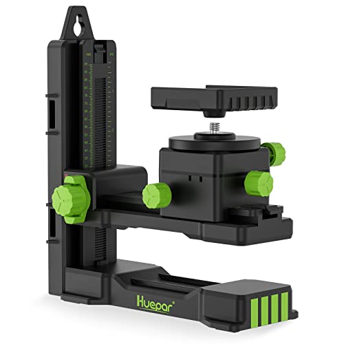 Huepar Fine-tuning Bracket Laser Level Mount, Multifunctional Magnetic Pivoting Base, 360° Rotation - alternative to a standard 1/4" and 5/8" thread & Height Adjustment-PV11