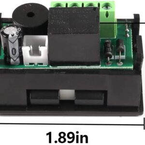 UMLIFE 2PCS Temperature Controller -50 to 110 Celsius (-58 to 230 F) DC 12V Programmable Heating/Cooling Thermostat Control Switch Module NTC Waterproof Sensor Probe Dual Color LED Display Monitor