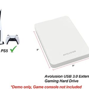Avolusion Z1-S USB 3.0 Portable External Gaming Hard Drive - White (for PS5, Pre-Formatted) - 2 Year Warranty (1TB)