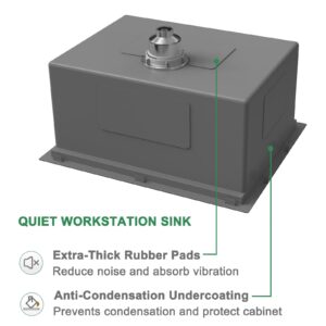 bathivy Undermout Wet Bar Prep Sink, 22 x 18 x 10 Inch Bar Sink, Handmade Stainless Steel Sink Set Single Bowl Small Kitchen Bar and RV Sink with All Accessories