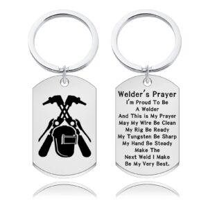 welder's prayer keychain welder helmet jewelry i'm proud to be a welder jewelry welder dog tag keychain welder gifts (welder's prayer ks)