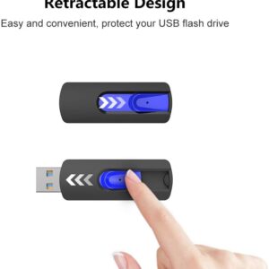 JUANWE USB Flash Drives 128GB 2 Pack 3.0 Flash Drive High Speed Thumb Drive Retractable Slide Memory Sticks for Computers Zip Drive USB Backup Jump Drive with Lanyard Hole