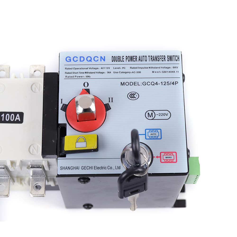 63A 2P Dual Power Automatic Transfer Switch 110V Generator Changeover Switch 50HZ/60HZ