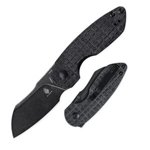 kizer october mini pocket knife black micarta handle, edc folding knife outdoor knives 154cm blade v2569c2
