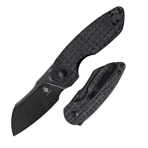 Kizer OCTOBER Mini Pocket Knife Black Micarta Handle, EDC Folding Knife Outdoor Knives 154CM Blade V2569C2