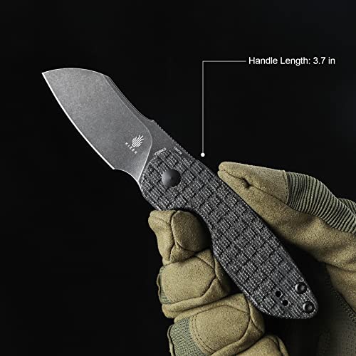 Kizer OCTOBER Mini Pocket Knife Black Micarta Handle, EDC Folding Knife Outdoor Knives 154CM Blade V2569C2