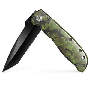 orptrm pocket knife for men, folding knife with clip outdoor hunting camping hiking knife for men women