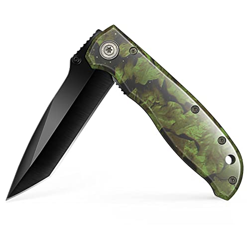 Orptrm Pocket Knife for Men, Folding Knife with Clip Outdoor Hunting Camping Hiking Knife for Men Women