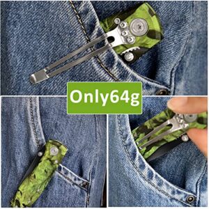 Orptrm Pocket Knife for Men, Folding Knife with Clip Outdoor Hunting Camping Hiking Knife for Men Women