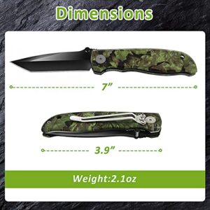 Orptrm Pocket Knife for Men, Folding Knife with Clip Outdoor Hunting Camping Hiking Knife for Men Women