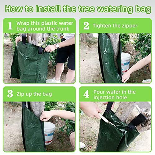 25 Pack Tree Watering Bag, 20 Gallon Slow Release Watering Bag for Trees, Premium PVC Shrub Watering Bag with Heavy Duty Zipper, Durable Reusable Drip Irrigation Bag