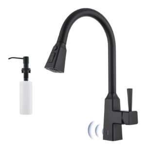 fapully touchless kitchen faucet with pull down sprayer, with soap dispenser