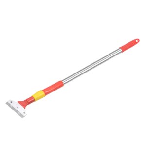 uxcell 42" adjustable floor scraper strengthening long steel handle flooring removal tool with cover for window paint glass wall
