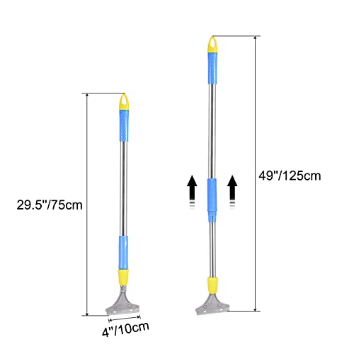 uxcell 49" Adjustable Floor Scraper Flooring Removal Tool with Long Steel Handle for Window Paint Glass Wall