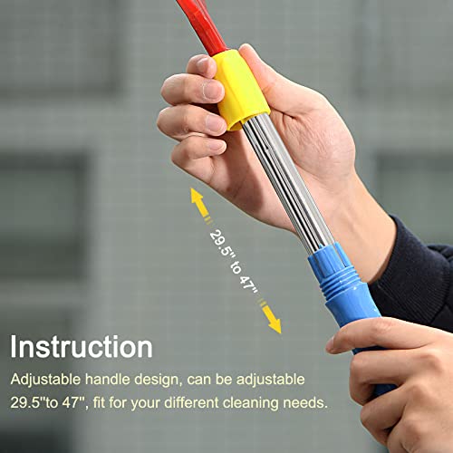 uxcell 47" Adjustable Floor Scraper Strengthening Alloy Head Long Handle Flooring Removal Tool with Cover for Window Paint Glass Wall