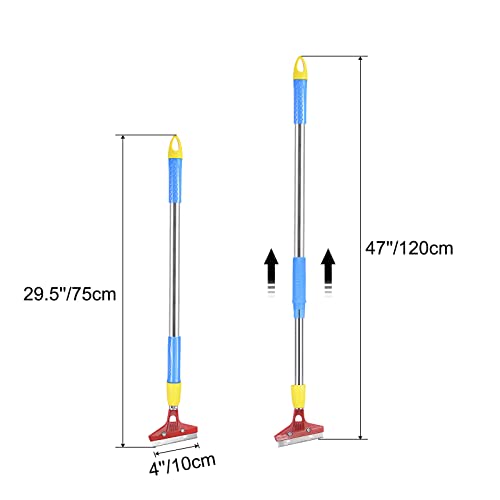 uxcell 47" Adjustable Floor Scraper Strengthening Alloy Head Long Handle Flooring Removal Tool with Cover for Window Paint Glass Wall