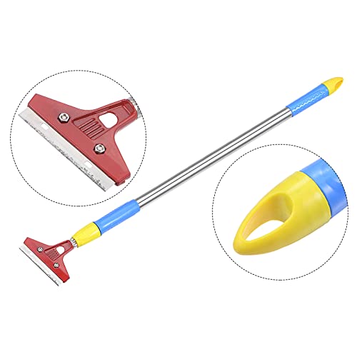 uxcell 47" Adjustable Floor Scraper Strengthening Alloy Head Long Handle Flooring Removal Tool with Cover for Window Paint Glass Wall