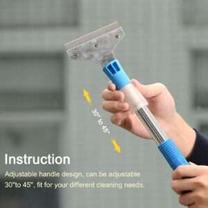 uxcell 45" Adjustable Floor Scraper Long Steel Handle Flooring Removal Tool with Cover for Window Paint Glass Wall