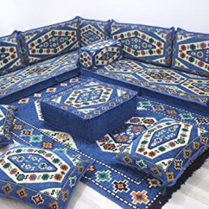 Handmade Traditional Sofa Set, Floor Cushions, Arabic Majlis, Corner Sofa, Floor Couch, Sectional Sofa, Arabic Floor Cushions (L Sofa Full Set)