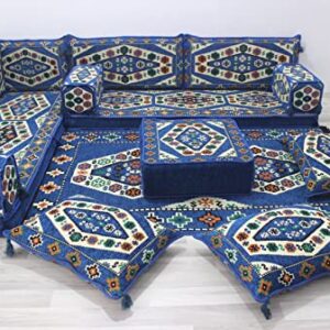 Handmade Traditional Sofa Set, Floor Cushions, Arabic Majlis, Corner Sofa, Floor Couch, Sectional Sofa, Arabic Floor Cushions (L Sofa Full Set)