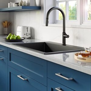 Karran Lagrange One-Handle Pull Down Dual Function Sprayer Kitchen Faucet in Matte Black