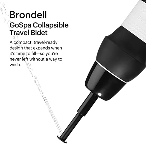 Brondell Bidet GoSpa Collapsible Travel Bidet, Compact and Discreet, with Travel Bag, 500ml, in Black