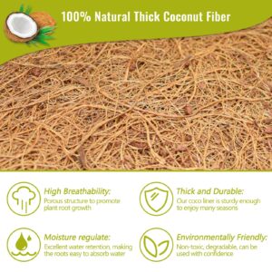 Legigo 6 Pack 14 Inch Hanging Basket Coco Liners Replacement, 100% Natural Round Coconut Coco Fiber Planter Basket Liners for Hanging Basket Flowers/Vegetables