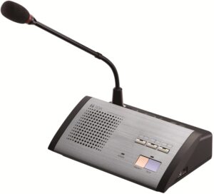 toa ts-911 wired chairperson station with voting; equipped with removable microphone, loudspeaker and priority switch; 1 recording output; easy hook-up; 3 voting keys