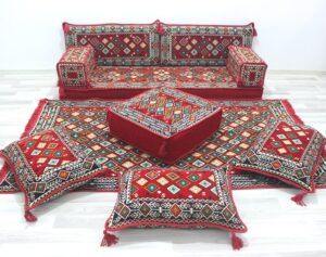 traditional large sofa set, arabic sofa set, floor cushions, seating floor sofa, arabic majlis, moroccan sofas, cozy sofa, turkish rug (sofa full set)