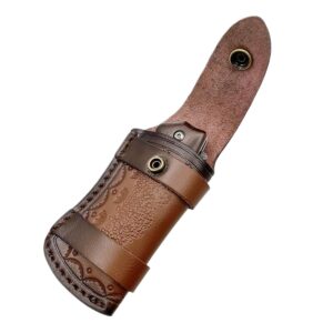 COHOMELARS Leather Pocket Knife Sheath for 4'' Folding Knife,Horizontally Carry Small Leather Knife Pouch Belt Loop,EDC Leather Knife Snap Case,Knife Holster Brown