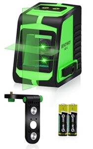 bekoywoy green beam laser level, cross line laser with dual laser module, 50ft self-leveling vertical and horizontal line selectable with 360° magnetic base, battery included (mqt-2)