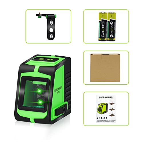 BEKOYWOY Green Beam Laser Level, Cross Line Laser with Dual Laser Module, 50ft Self-Leveling Vertical and Horizontal Line Selectable with 360° Magnetic Base, Battery Included (MQT-2)