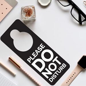 Do Not Disturb Door Hanger Sign 2 Pack Double Sided Black and Yellow, Please Do Not Disturb" and "Now Available- Please Come In". Ideal for Office Home Clinic Dorm Online Class and Meeting Sessions.