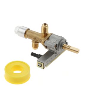 lemfema gas safety control valve with piezo push ignition device replacement for garden sun propane powered patio heater repair replaces parts（7/16"-24 unef inlet & outlet）