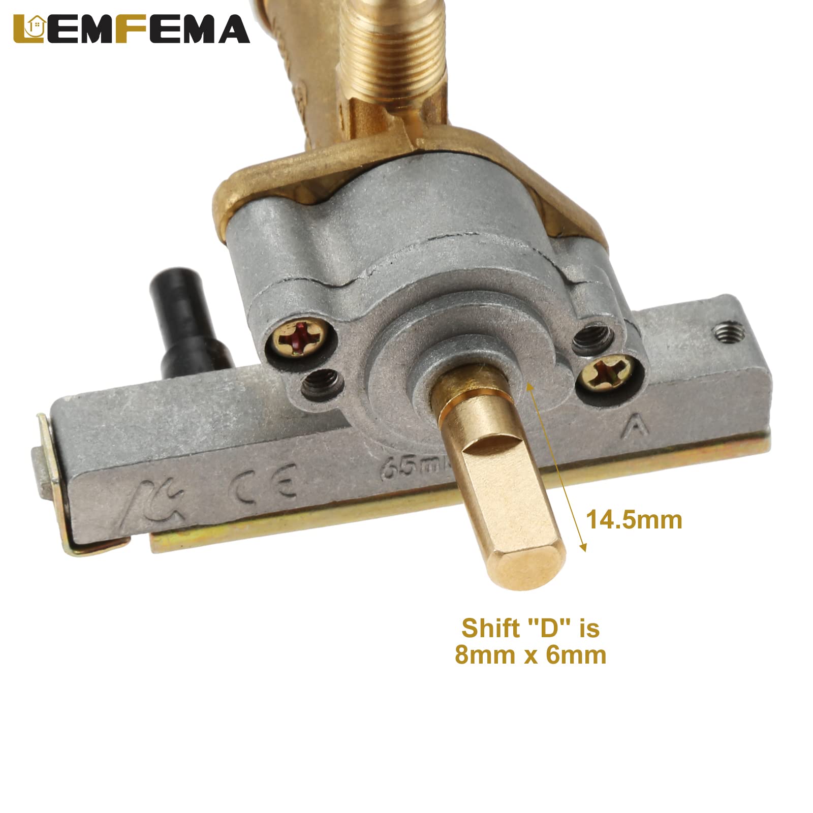 Lemfema Gas Safety Control Valve with Piezo Push Ignition Device Replacement for Garden Sun Propane Powered Patio Heater Repair Replaces Parts（7/16"-24 UNEF Inlet & Outlet）