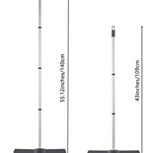 Push Broom Heavy-Duty Indoor Outdoor Floor Cleans Brush Bristles Adjustable Steel Handle Pole 55” Wide 16” Lightweight Scrub Sidewalk Driveway Yard Patio Garage Concrete Wood Stone Tile Wall