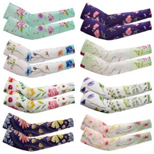 eurzom 8 pairs gardening sleeves sun protection arm sleeves farmers arm covers for women men (14.9 x 4.3 x 3.5 inch)