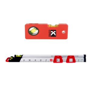 kapro - 313 measure mate and 245 mini level bundle - home-improvement tool - with 12” ruler and level - features sliding markers, knife guide & angle finder - includes nail gripper & drill bit gauge