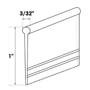 2 Roll Shower Bottom Door Strip Seal Clear Shower Door Seal Silicone RV Shower Door Bottom Seal Shower Door Sweep Replacement Parts for Bathroom Kitchen, 74 Inches In Total