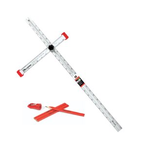kapro - 317 adjustable drywall t-square tool + 257 pencil bundle - 48 inch - for layout and marking - features sliding head and dual directional printed scale - aluminum