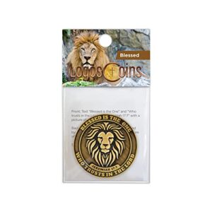 Trust in The Lord Lion Challenge Coin, Bulk Pack of 10 Christian Pocket Tokens, Bible Study Supplies for Men, Bible Verse Worry Coin for Prayer, Religious EDC Coins for Police & Military Veterans