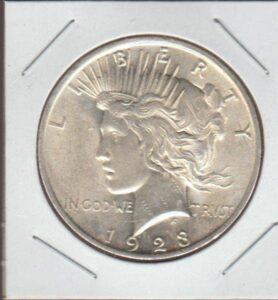 1922 d peace (1921-1935) (90% silver) $1 choice extremely fine