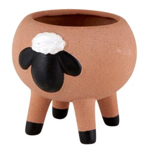 small ceramic sheep planter, mini planting pots for succulents, cacti, and indoor house plants, 2.55 inches
