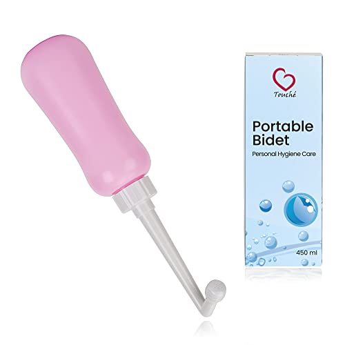 Touché Handheld Portable Bidet - Personal Empty Bottle Travel Bidet & Childbirth Cleaner - Great for Traveling, Camping, Women, Babies, Elderly - Peri Bottle Equipped with Retractable Spray Nozzle