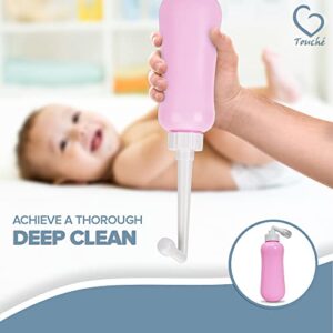 Touché Handheld Portable Bidet - Personal Empty Bottle Travel Bidet & Childbirth Cleaner - Great for Traveling, Camping, Women, Babies, Elderly - Peri Bottle Equipped with Retractable Spray Nozzle