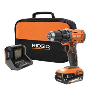 ridgid 18v cordless 1/2 in. drill/driver kit with (1) 2.0 ah battery and charger r86001k (renewed)